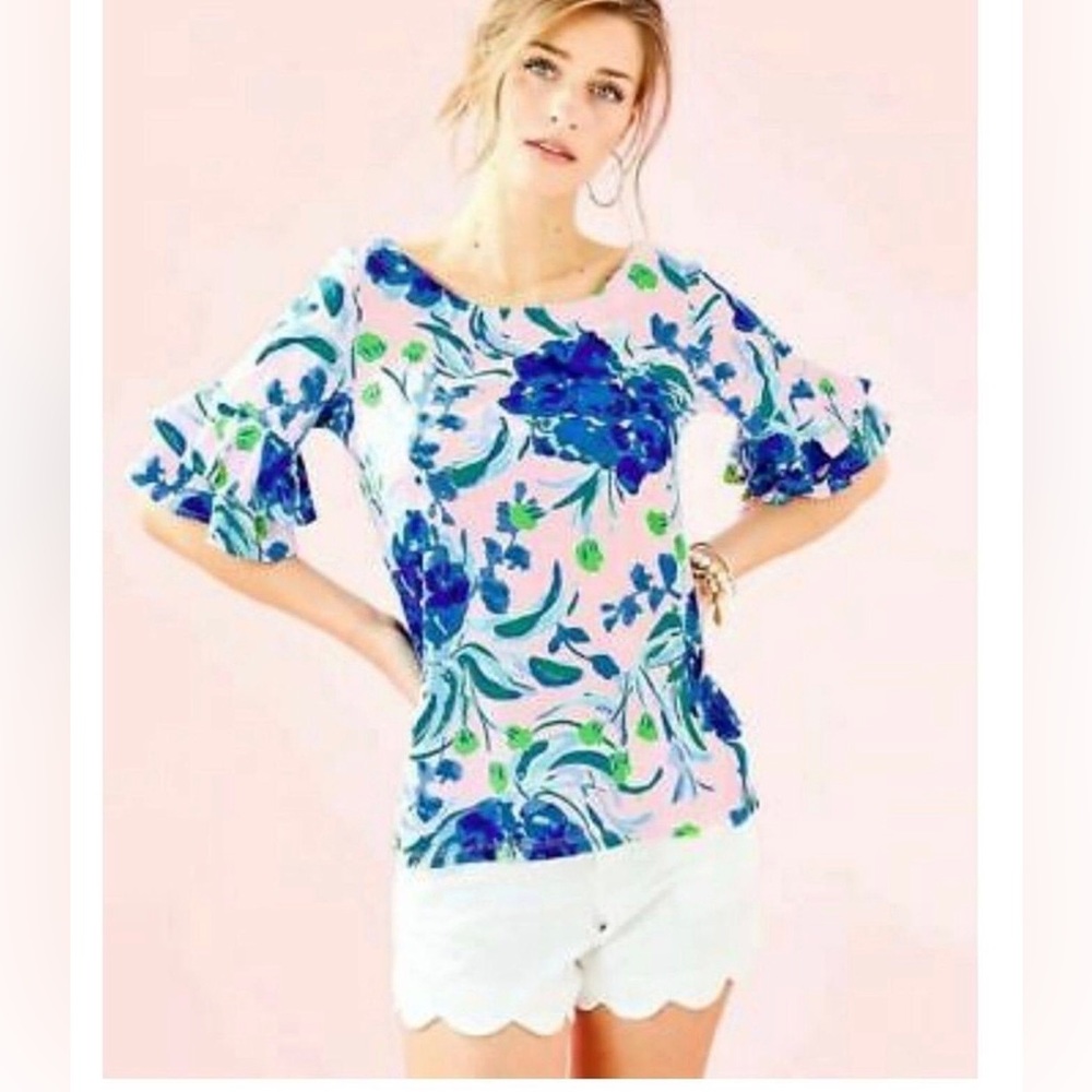 🪸LILLY PULITZER Lula, Sweet Pea Blouse. size S
